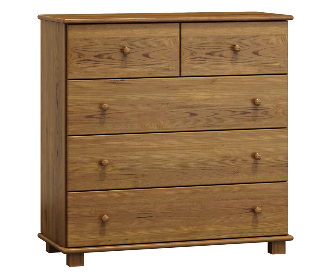 Fenyő komód 5s mélység 42 cm tölgy