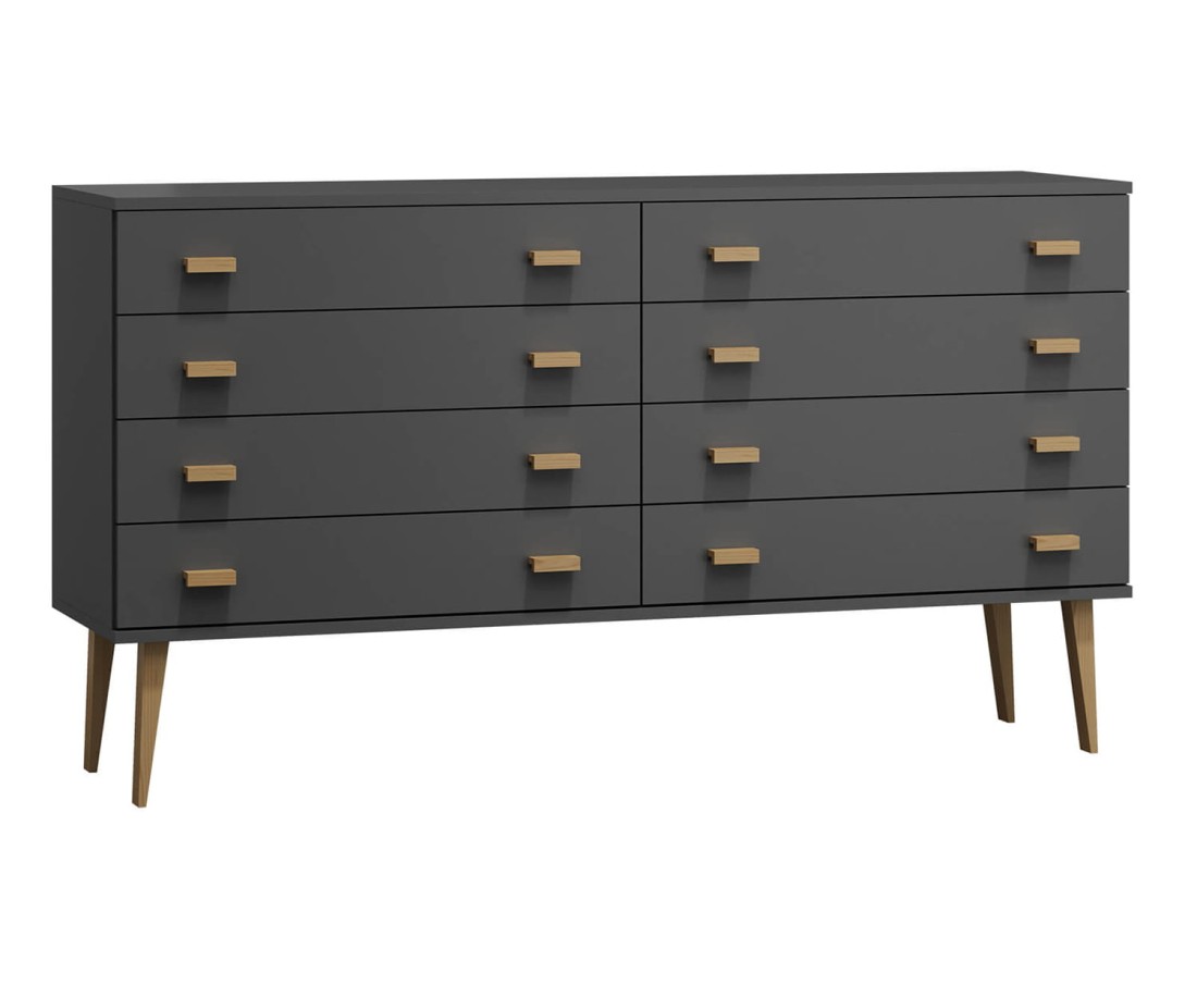 Fenyő komód no.2 szélessége 135 cm 4s Venuci szürke