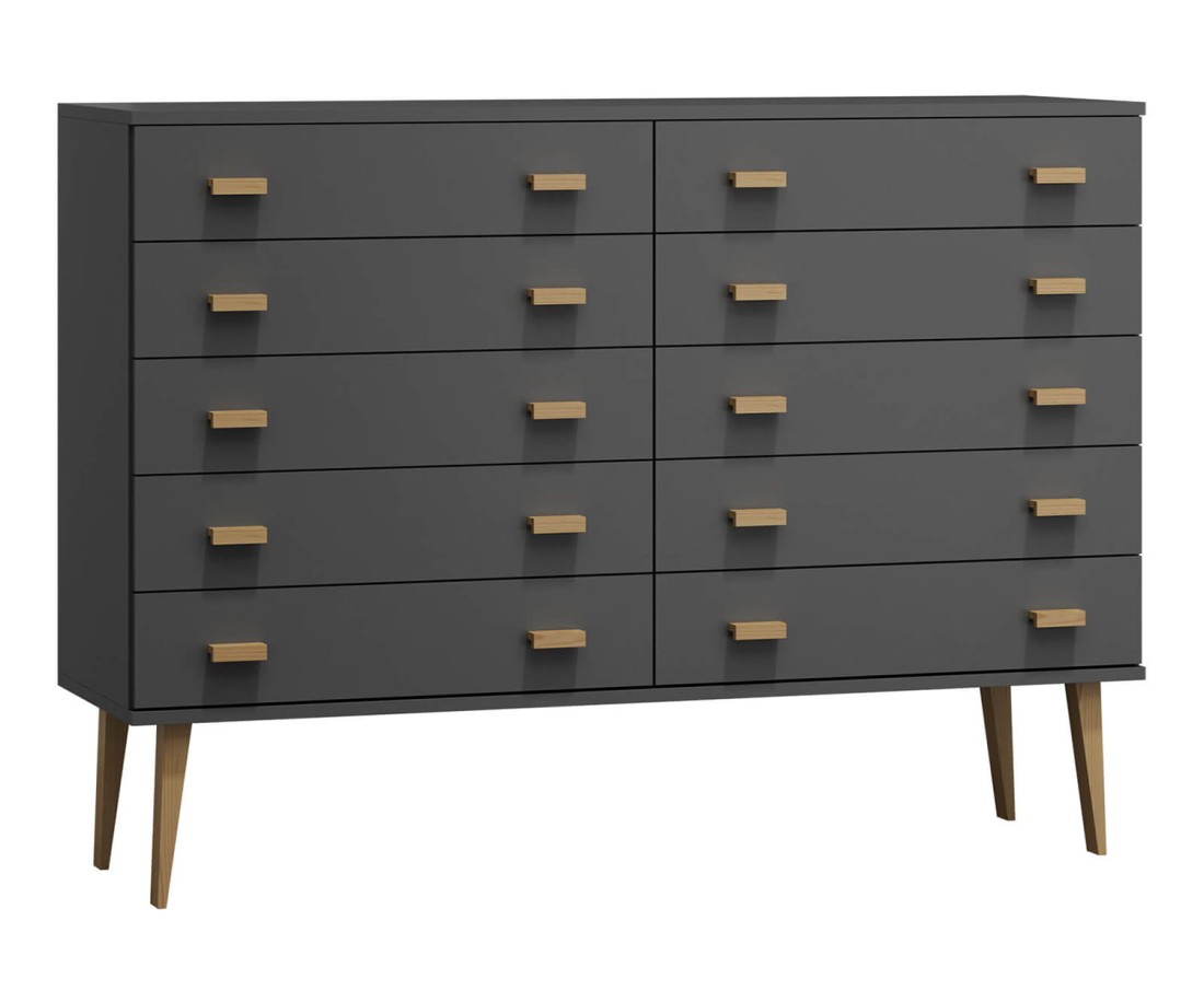 Fenyő komód no.2 szélessége 117 cm 5s Venuci szürke