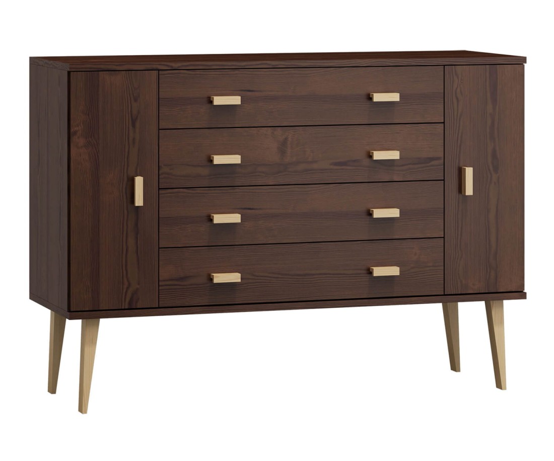 Fenyő komód no.3 szélessége 135 cm 4s Venuci dió