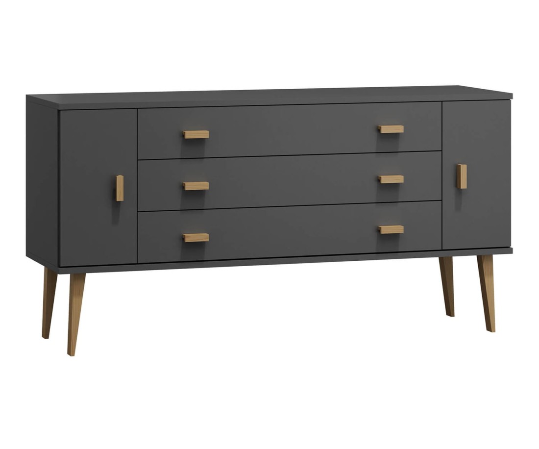 Fenyő komód no.3 szélessége 155 cm 3s Venuci szürke