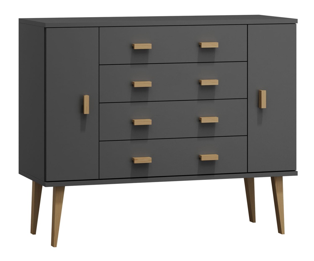 Fenyő komód no.3 szélessége 117 cm 4s Venuci szürke