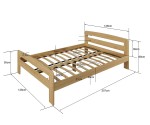 Fenyő ágy 120x200 Nastenka fenyő