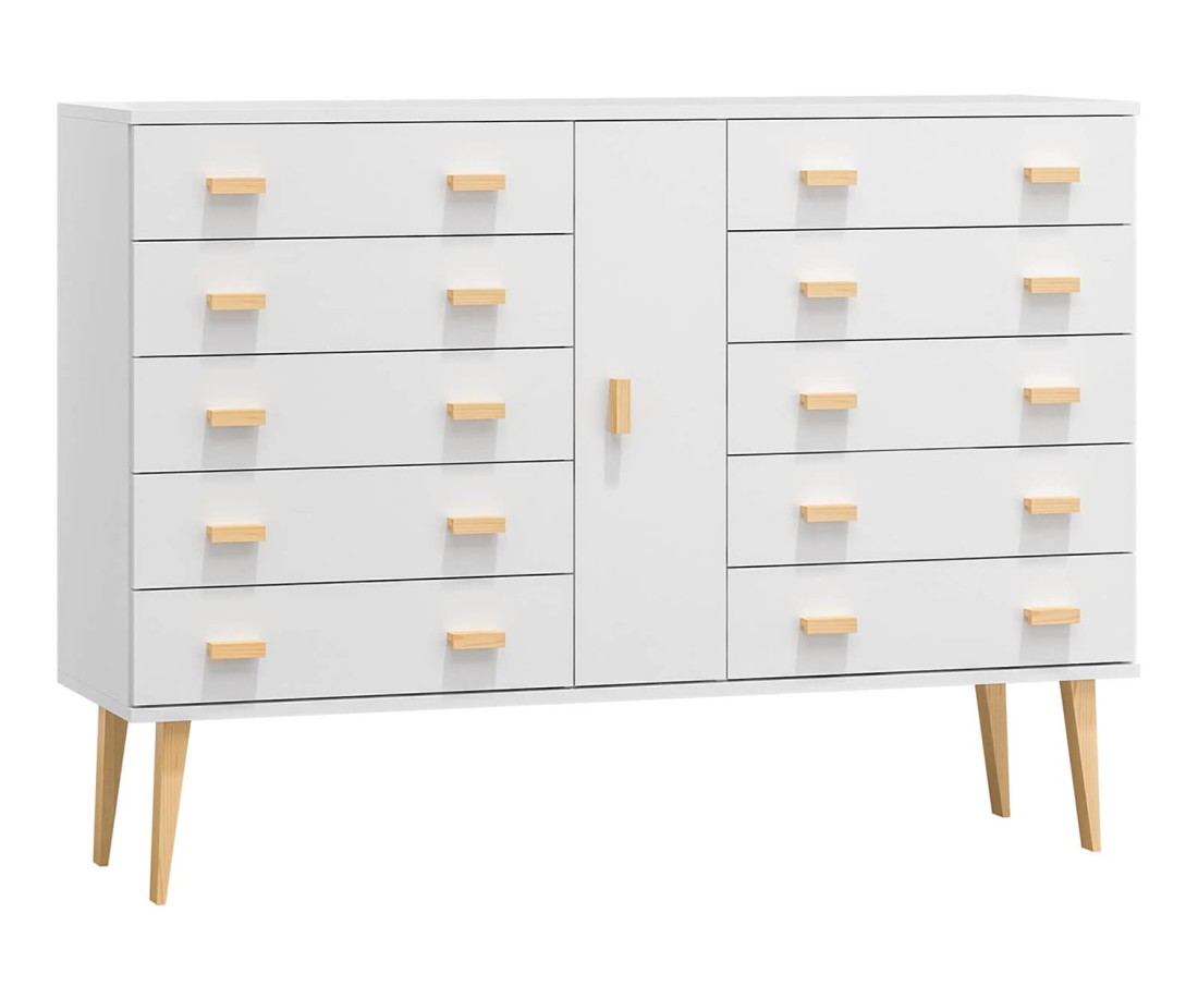 Fenyő komód no.4 szélessége 117 cm 5s Venuci fehér