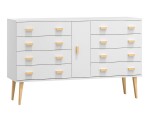 Fenyő komód no.4 szélessége 117 cm 4s Venuci fehér