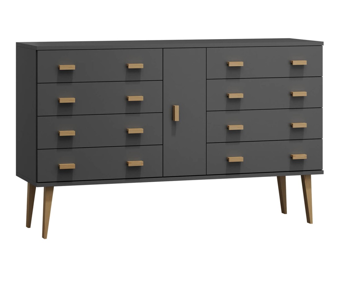 Fenyő komód no.4 szélessége 117 cm 4s Venuci szürke