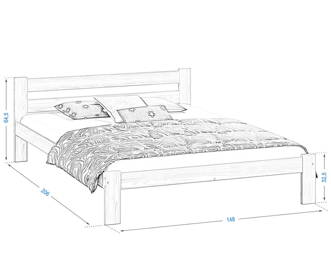 Fa ágy 140x200 VitBed Akio tölgy