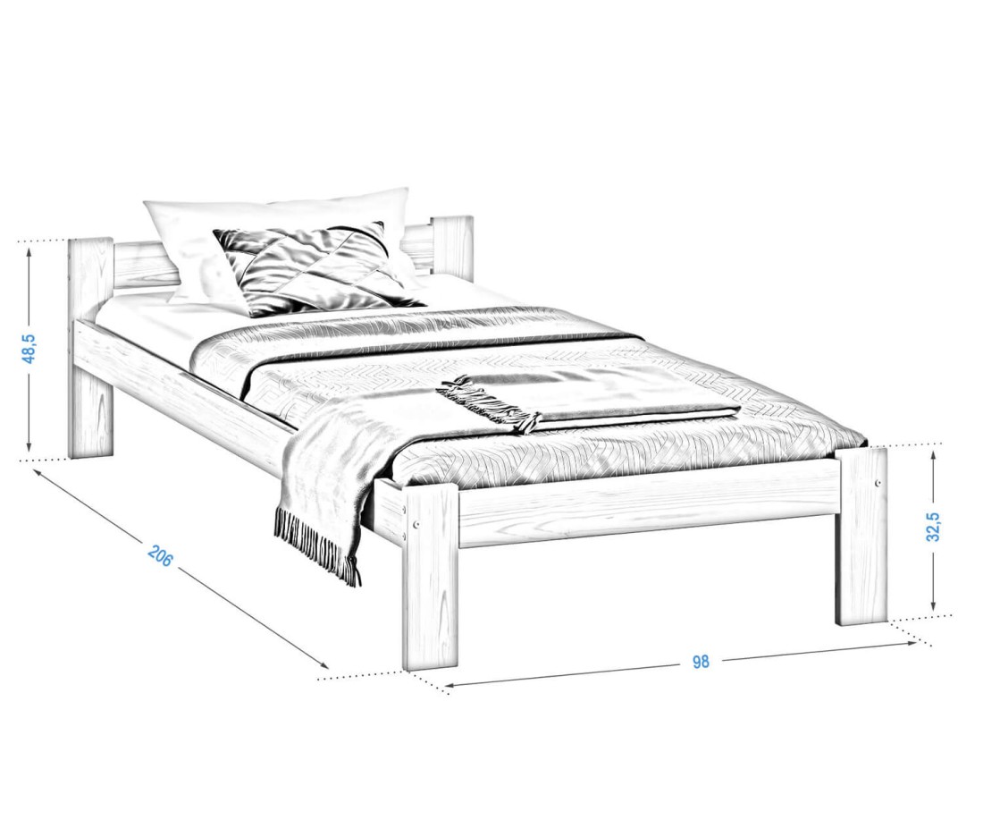 Fa ágy 90x200 Isao VitBed tölgy