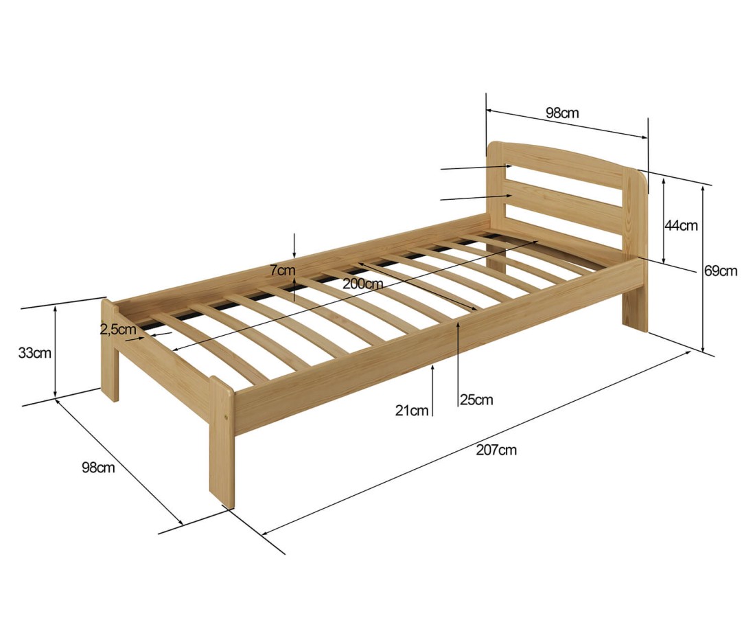 Fa ágy 90x200 Marcelína dió