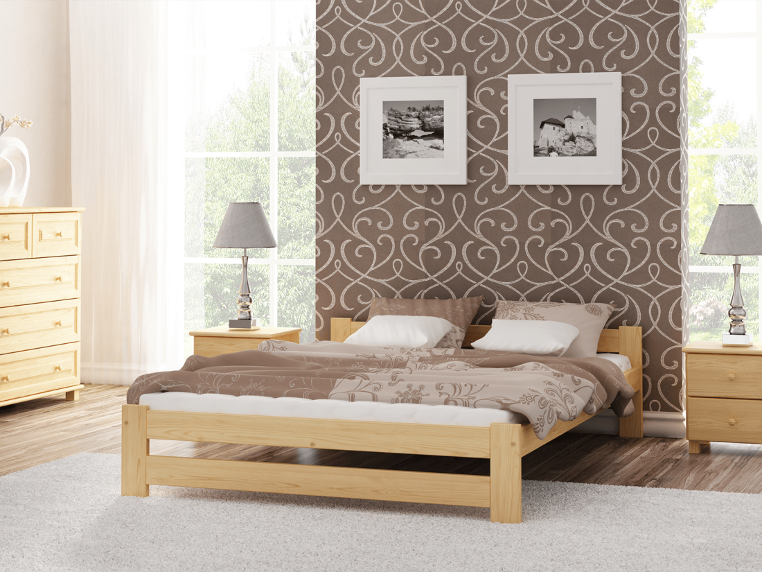 Fa ágy 120x200cm Ran VitBed lakkozás nélkül