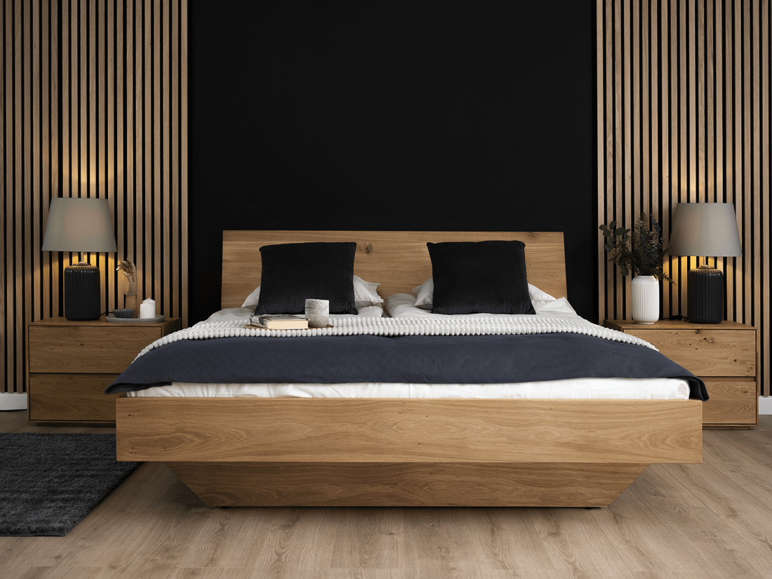 Tölgyfa lebegő ágy 160x200 cm Piacenza