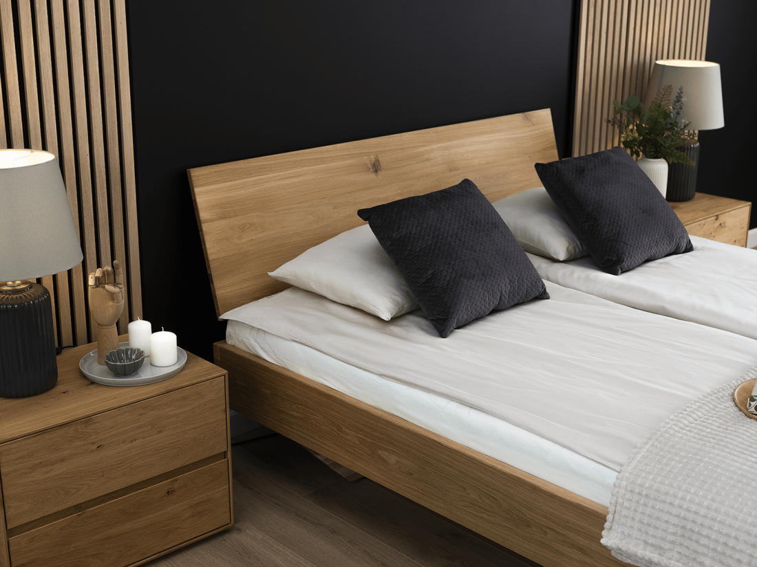 Tölgyfa lebegő ágy 160x200 cm Piacenza