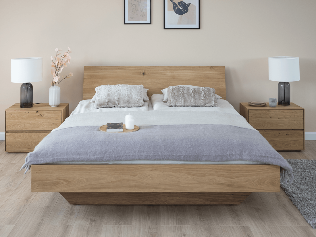 Tölgyfa lebegő ágy 160x200 cm Piacenza