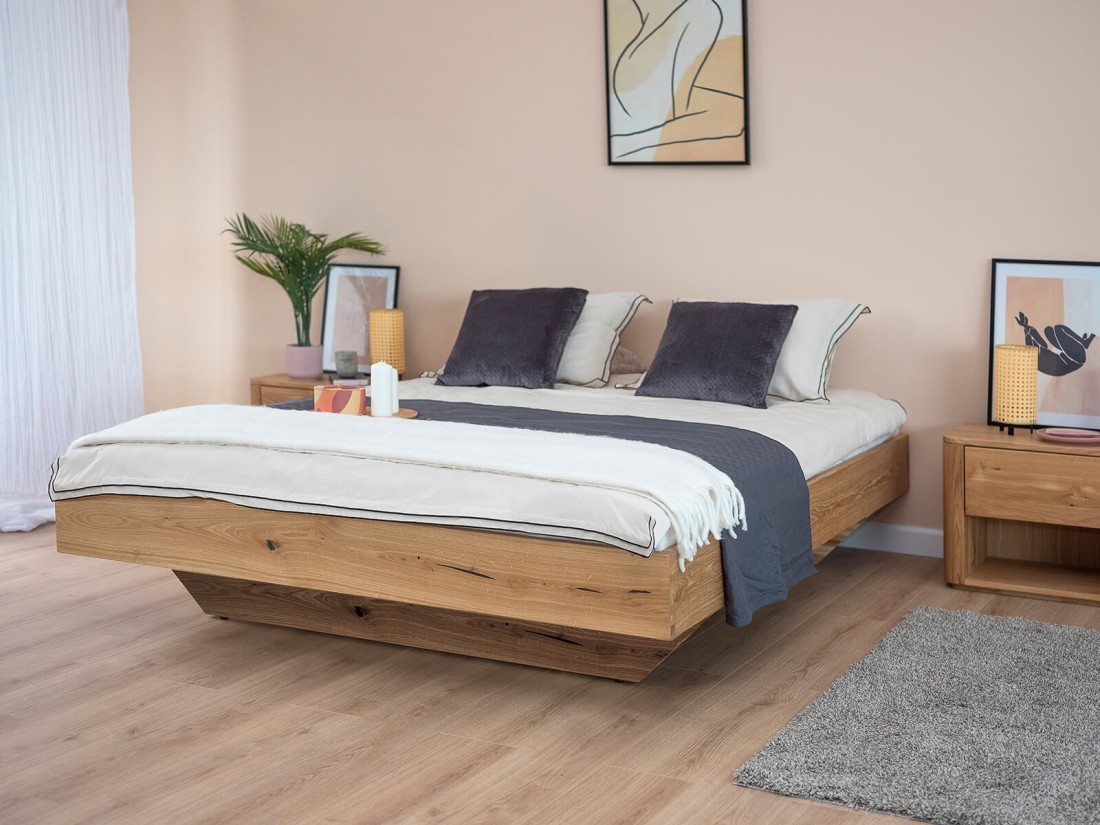 Tölgyfa lebegő ágy 140x200 cm Bergamo