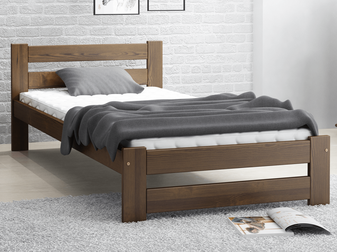 Fa ágy 90x200cm Eureka VitBed dió + Matrac 90x200 Niobé