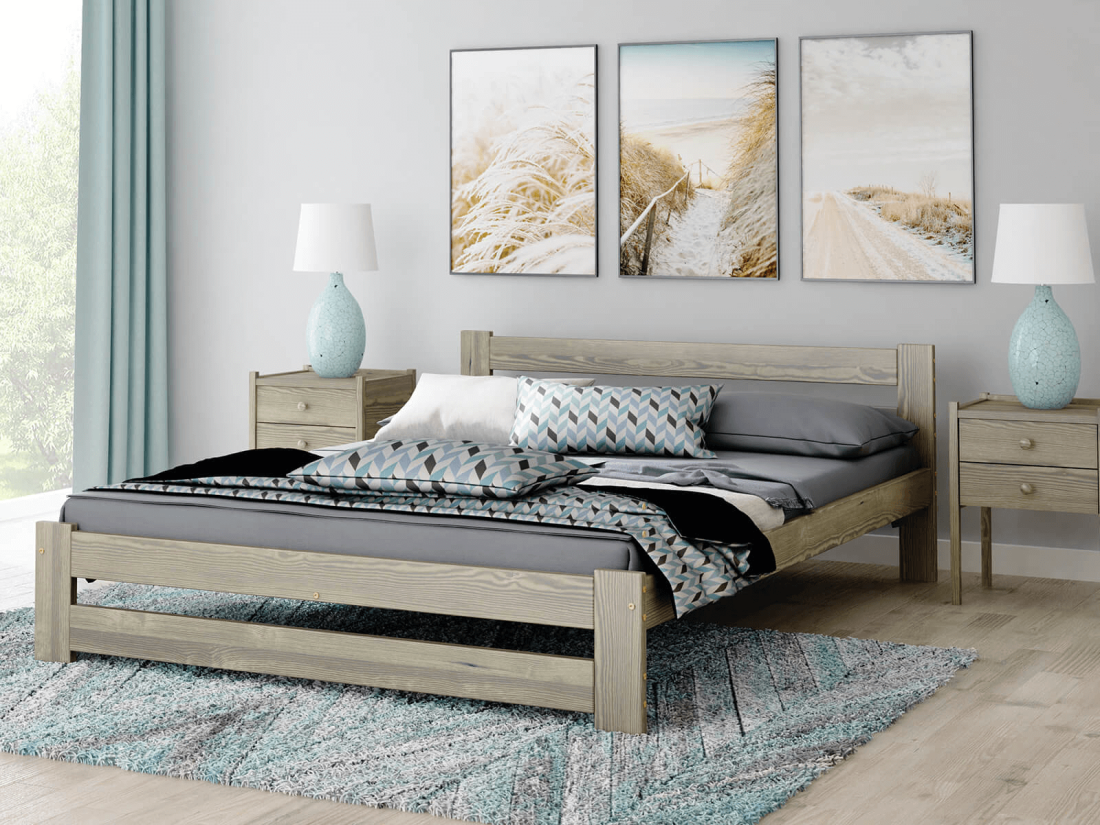 Fa ágy 120x200cm Eureka VitBed szarvasgombás tölgy