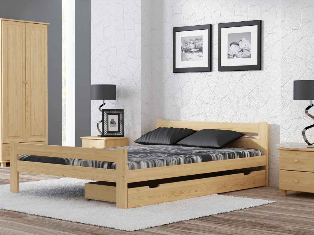 Fa ágy 140x200cm Kenta VitBed lakkozás nélkül