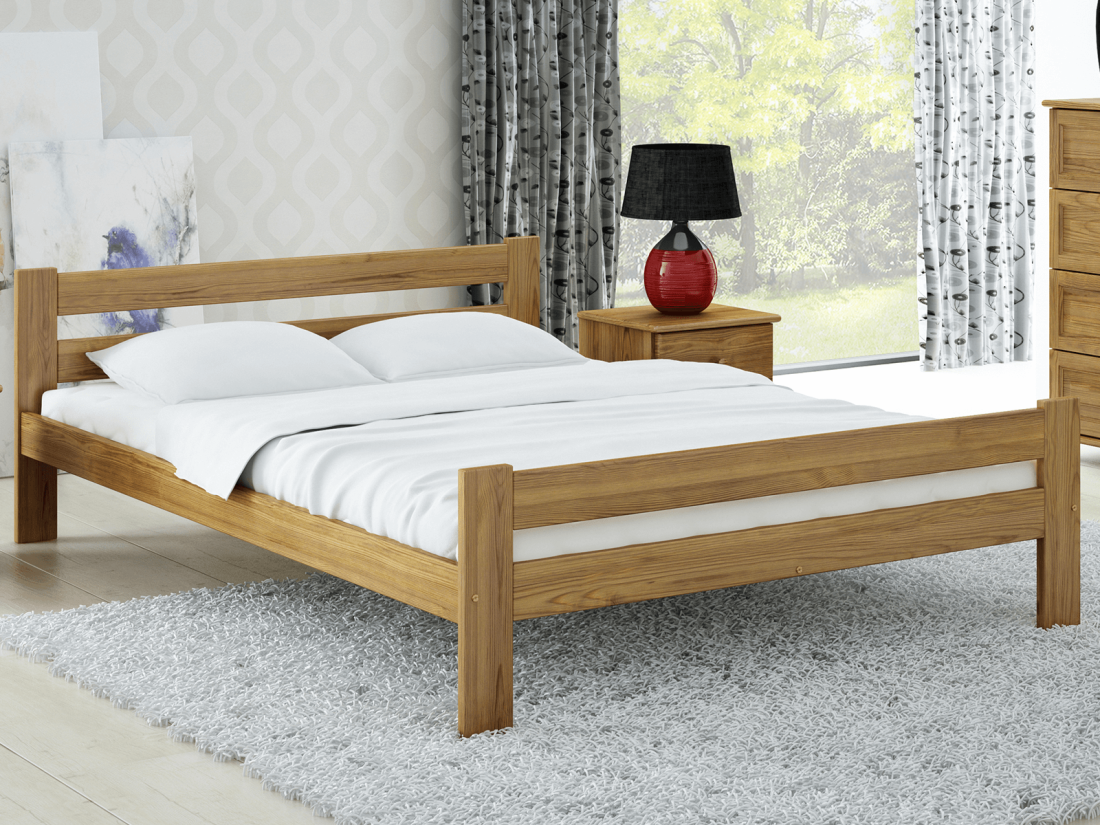 Fa ágy 140x200cm Kenta VitBed tölgy + Matrac 140x200cm Kassandra