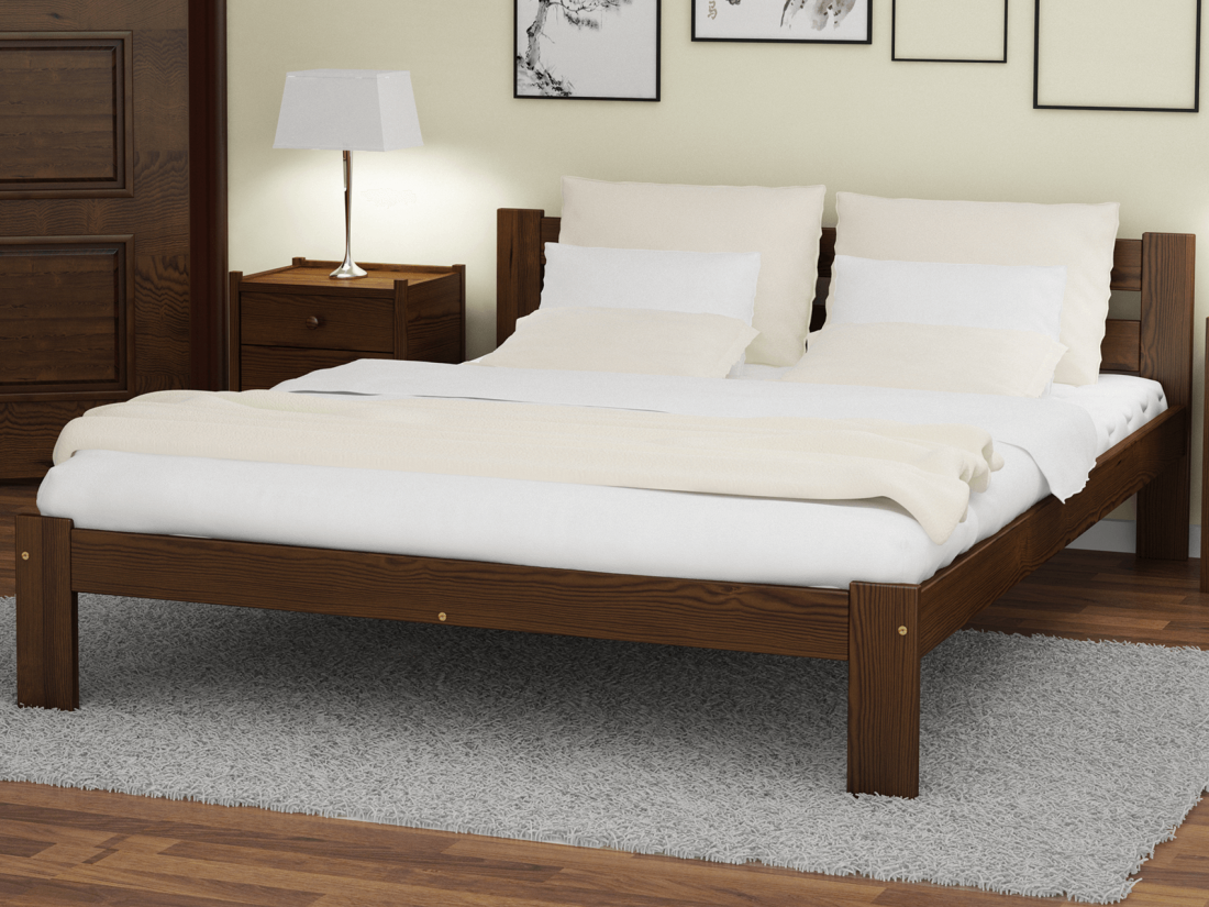 Fa ágy 140x200 VitBed Akio dió + Matrac 140x200 Heka