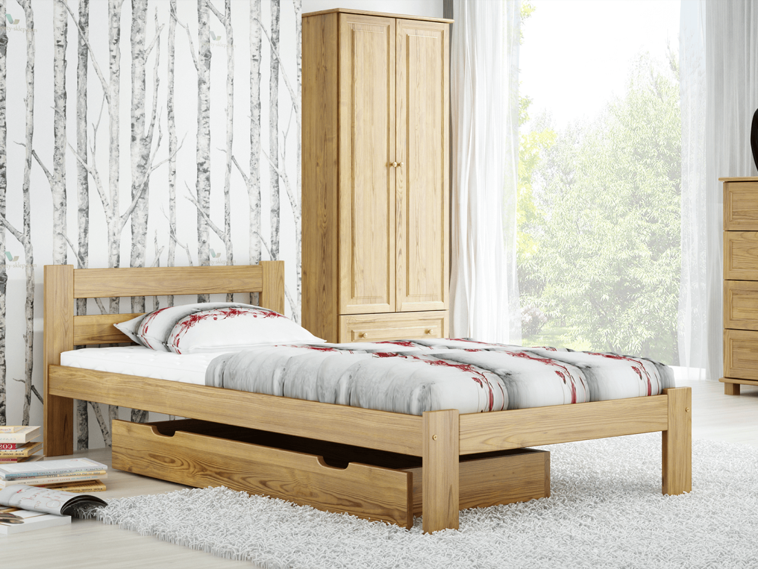 Fa ágy 90x200 VitBed Akio tölgy