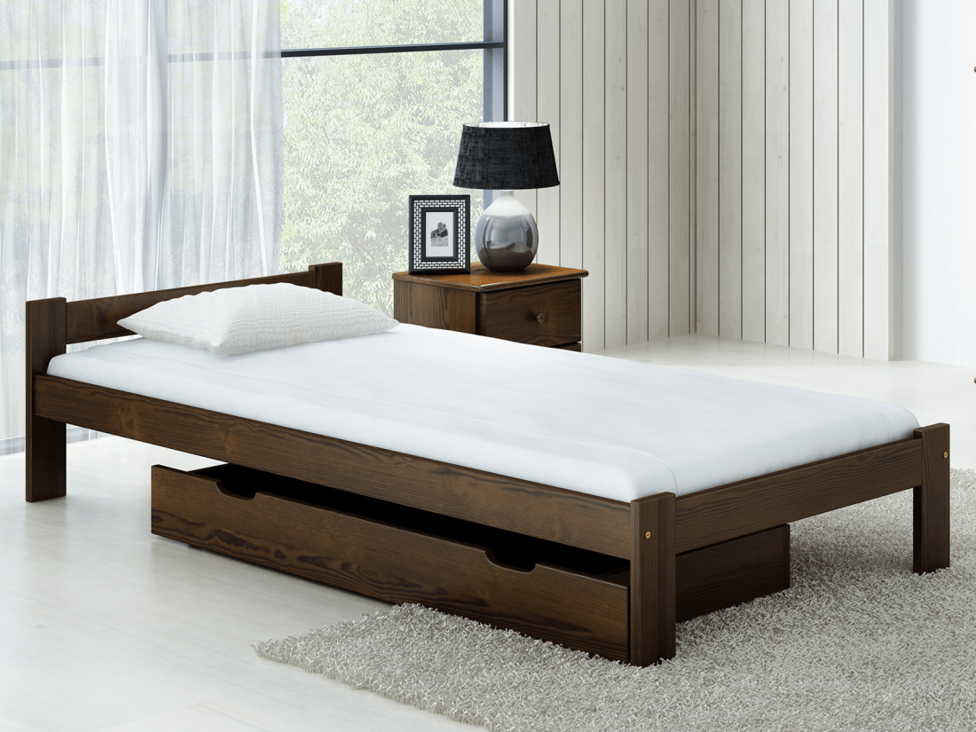 Fa ágy 90x200 Isao VitBed dió + Matrac 90x200 Heka