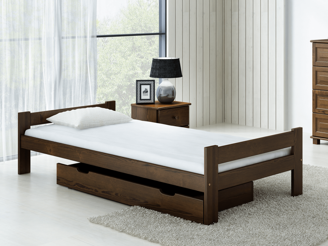 Fa ágy 90x200 Fumi VitBed dió + Matrac 90x200cm Kassandra