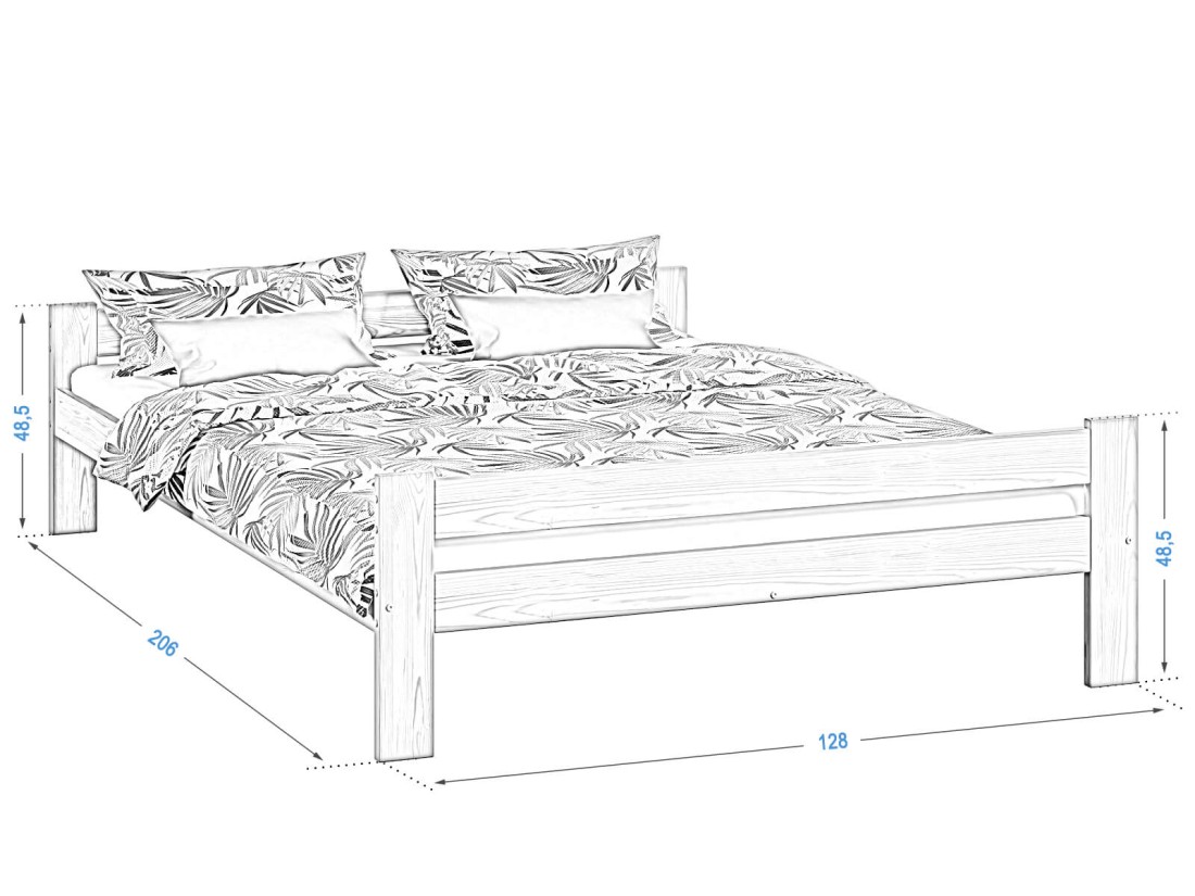 Fa ágy 120x200 Fumi VitBed lakkozás nélküll