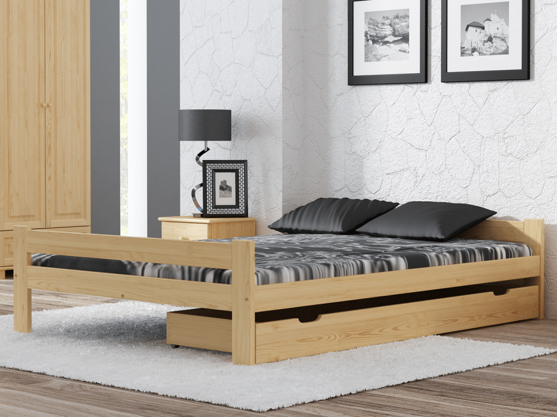 Fa ágy 120x200 Fumi VitBed fenyő + Matrac 120x200cm Kassandra