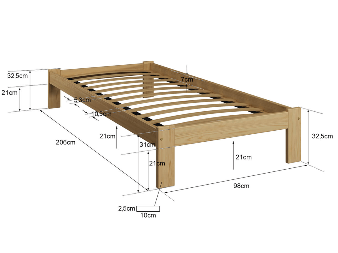 Anzu VitBed ágy dió 90x200cm + Matrac Karatos 90x200cm