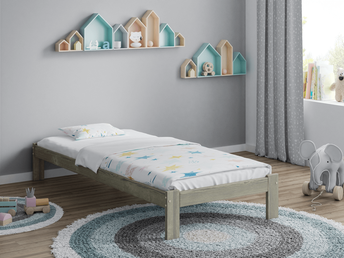 Fa ágy 90x200 VitBed Anzu szarvasgombás tölgy