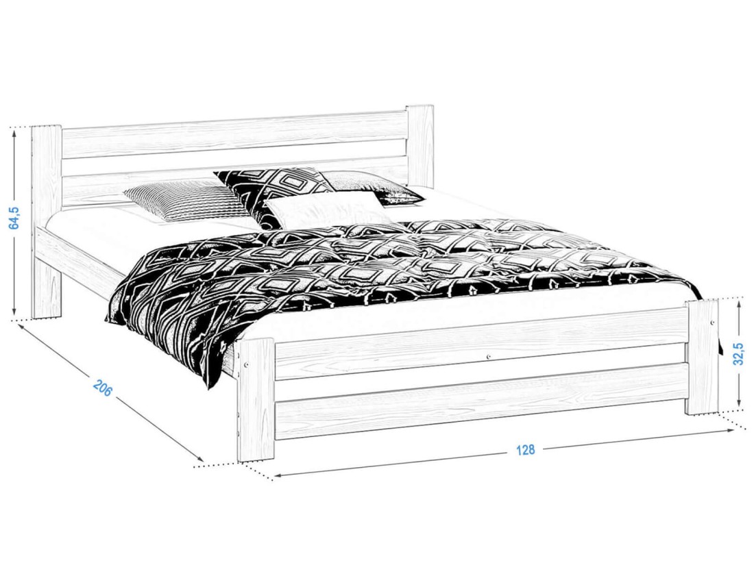 Fa ágy 120x200cm Eureka VitBed szarvasgombás tölgy