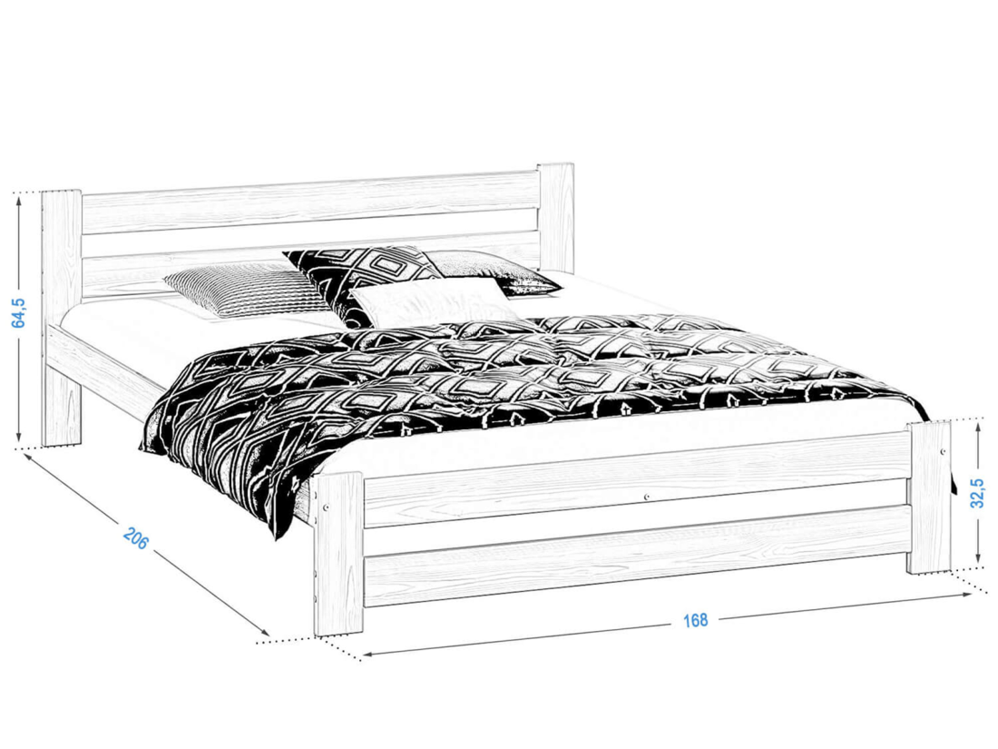 Fa ágy 160x200cm Eureka VitBed szarvasgombás tölgy