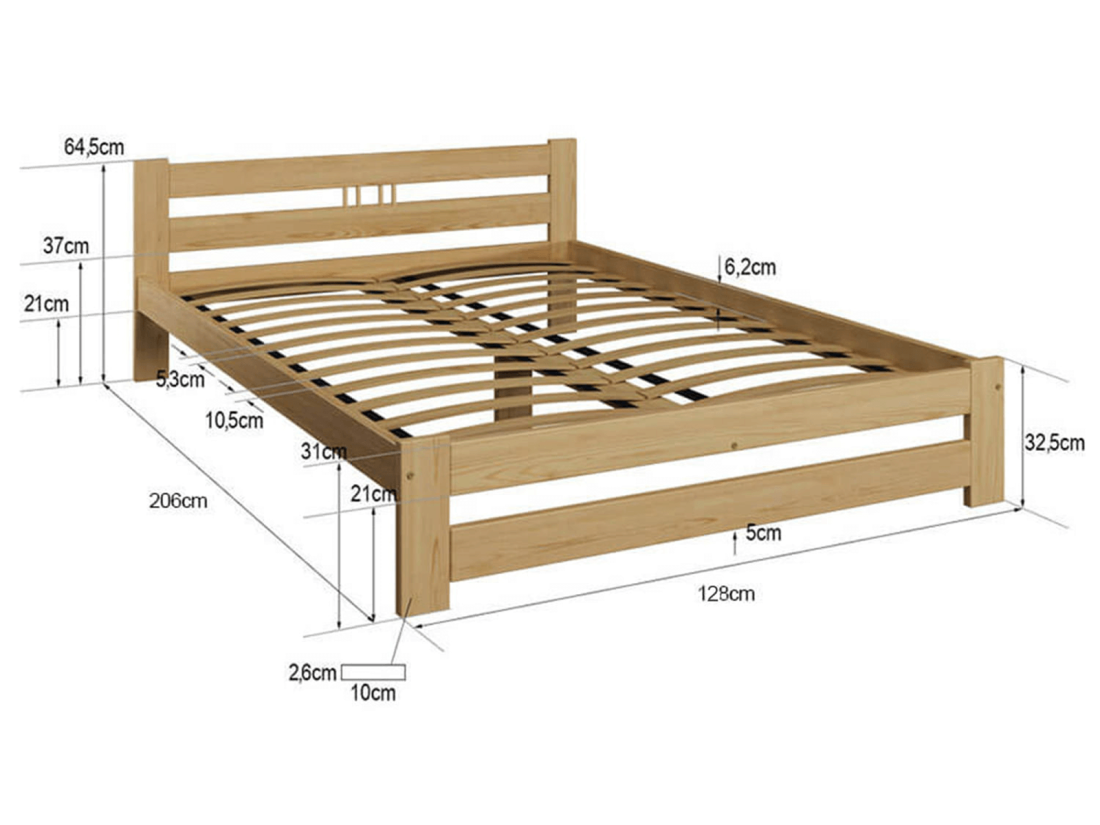 Fa ágy 120x200 LUX VitBed fenyő