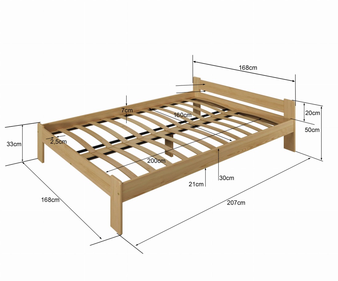 Fenyő ágy 160x200 Jasnena tölgy