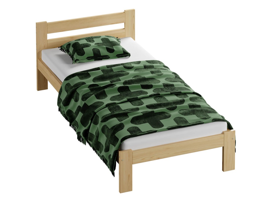 Fa ágy 90x200 VitBed Akio fenyő + Matrac 90x200 Heka