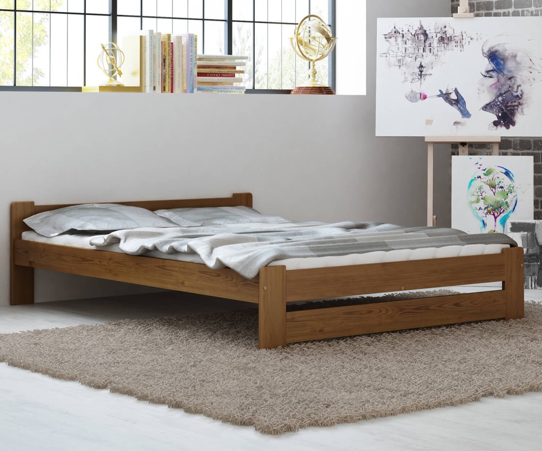 Fa ágy 120x200 Euro tölgy