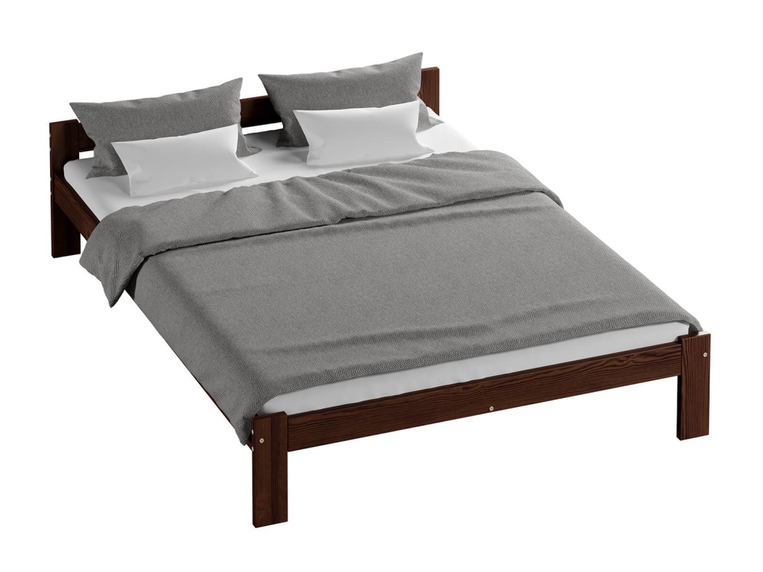 Fa ágy 160x200 Isao VitBed dió + Matrac 160x200 Heka