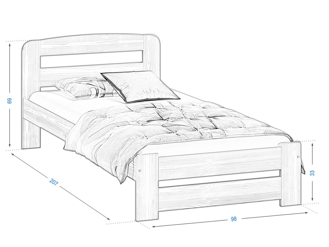 Fenyő ágy 90x200 Sasa fenyő