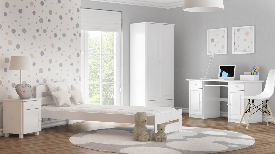 Fenyő ágy 90x200 Sasa fehér