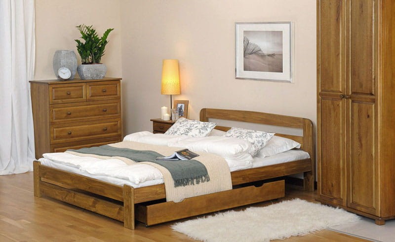 Fenyő ágy 140x200 Sasa tölgy