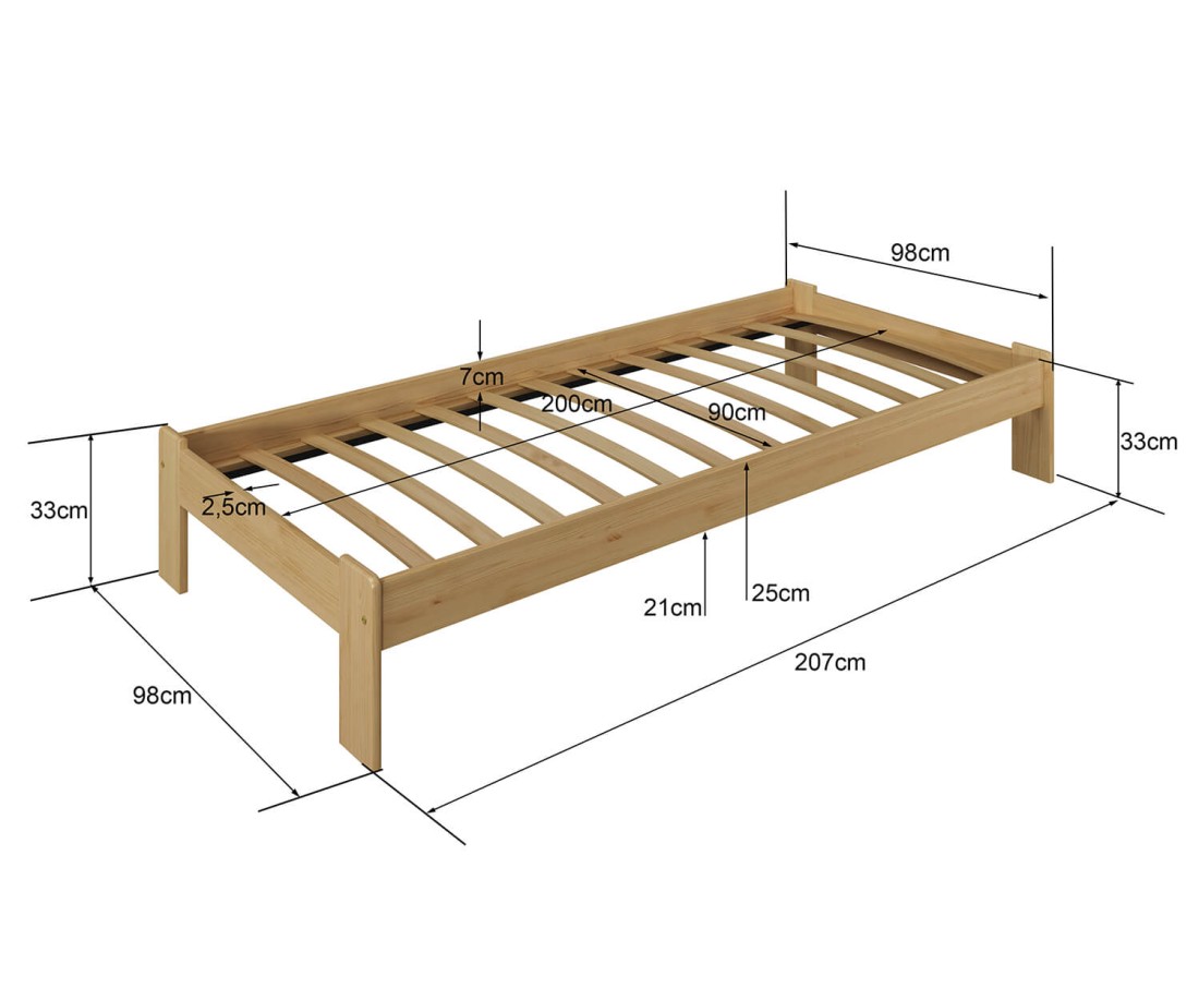 Fa ágy 90x200 Adéla dió