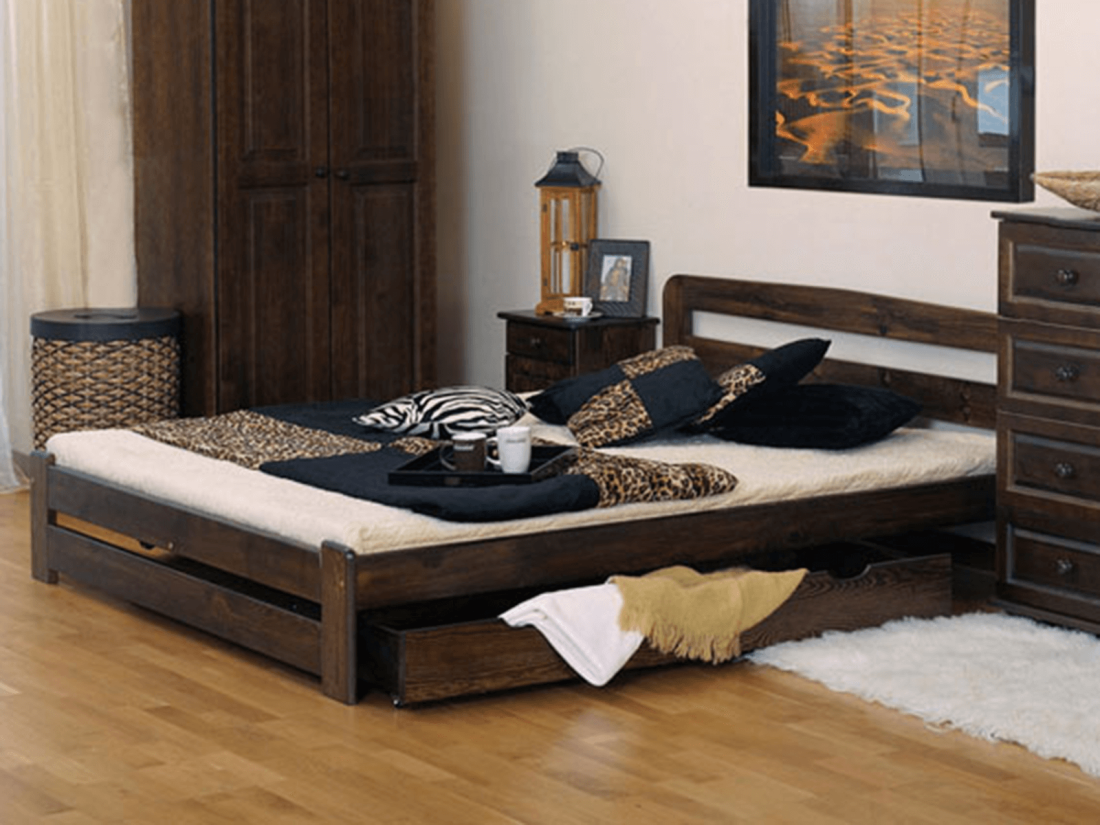 Fenyő ágy 180x200 Sasa dió