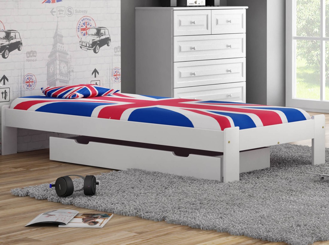 Fa ágy 90x200 Adéla fehér