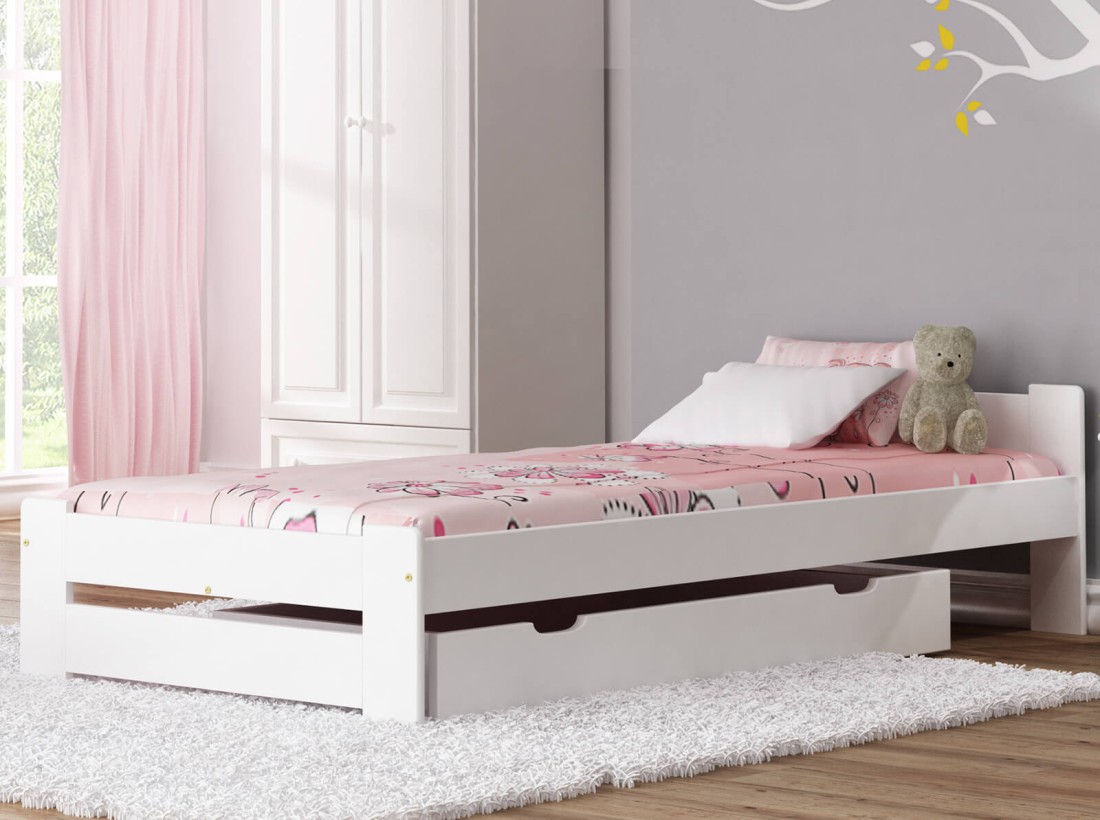 Fa ágy 90x200 Euro fehér