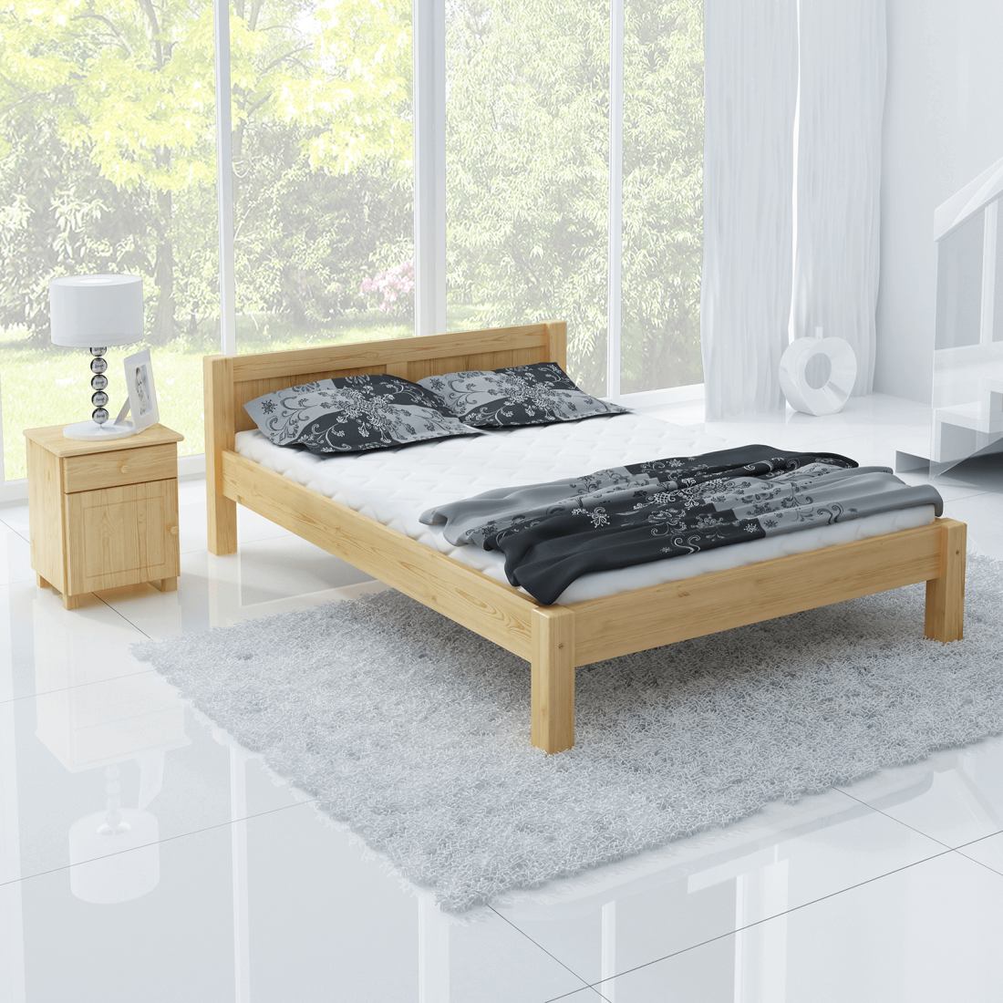 Fenyő ágy 140x200 Viktoria fenyő