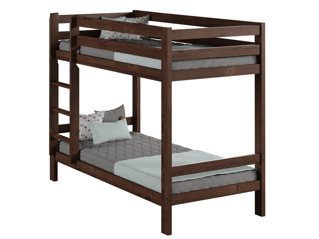 Fából készült emeletes ágy 90x200cm dió