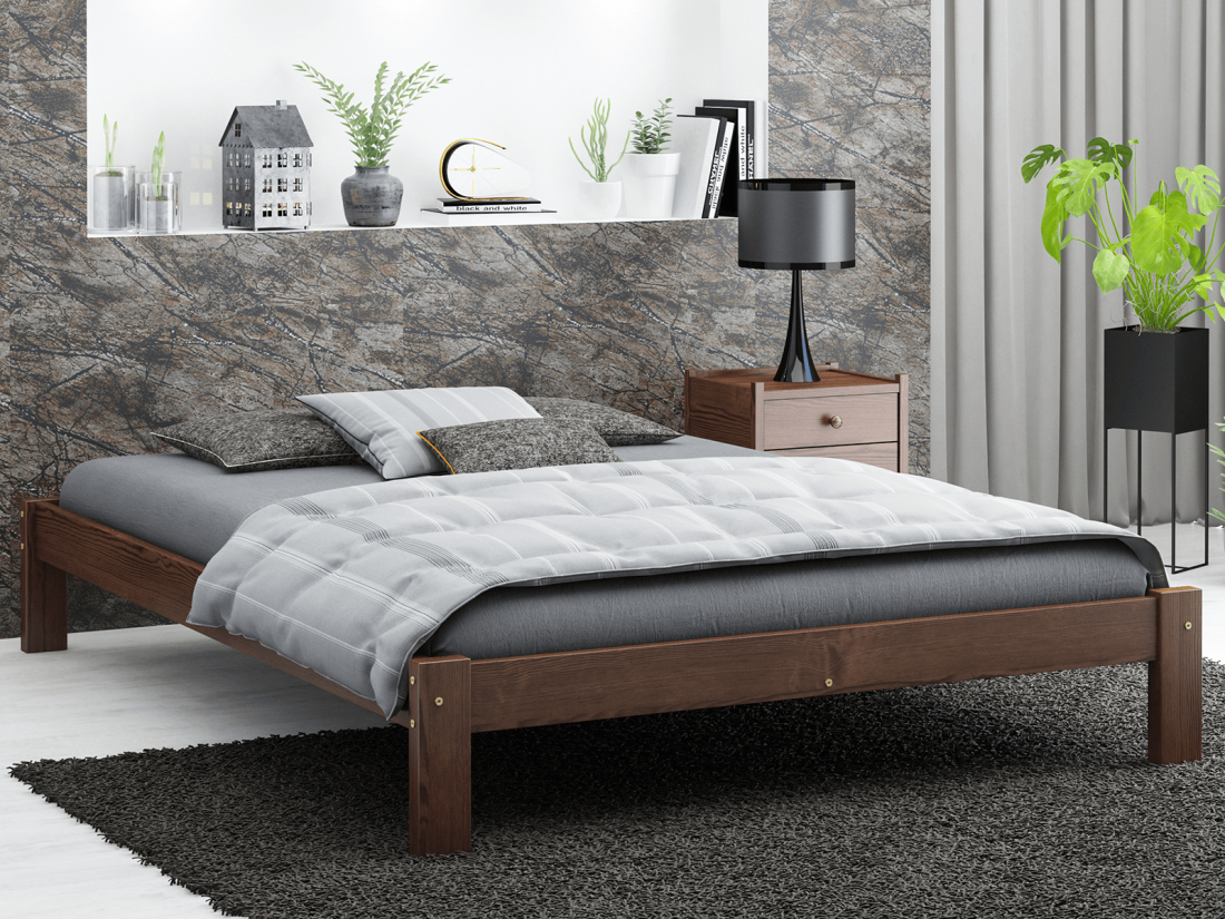 Fenyő ágy 140x200 Luisa dió