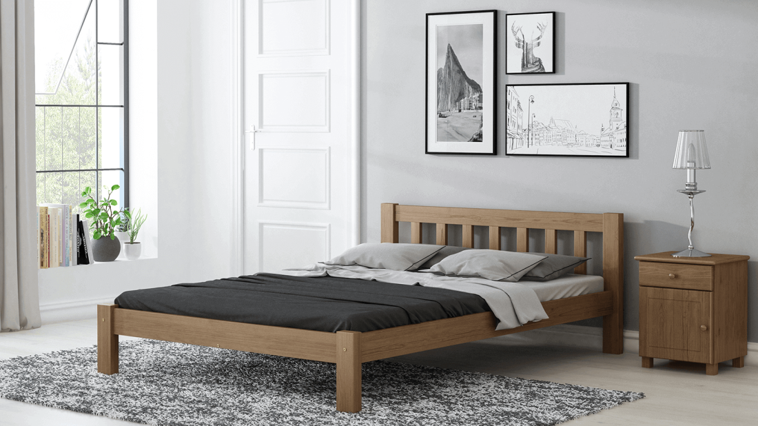 Fenyő ágy 140x200 Alena tölgy