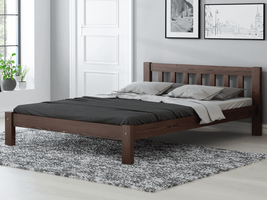 Fenyő ágy 140x200 Alena dió