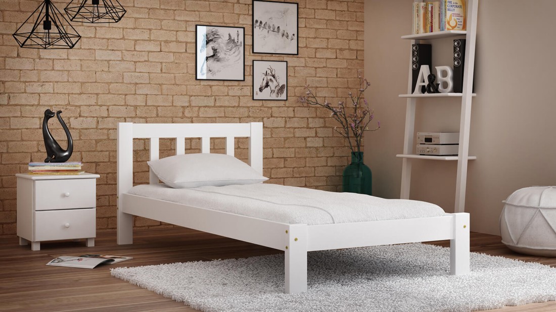 Fenyő ágy 90x200 Alena fehér
